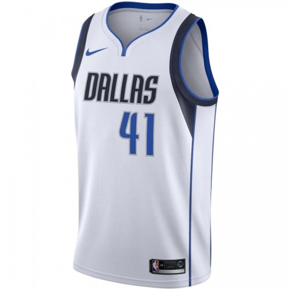 Men's Dallas Mavericks Dirk Nowitzki #41 White Swingman Jersey - Association Edition-Pro Kit Vault | Brand New 26/27 Sports Jerseys